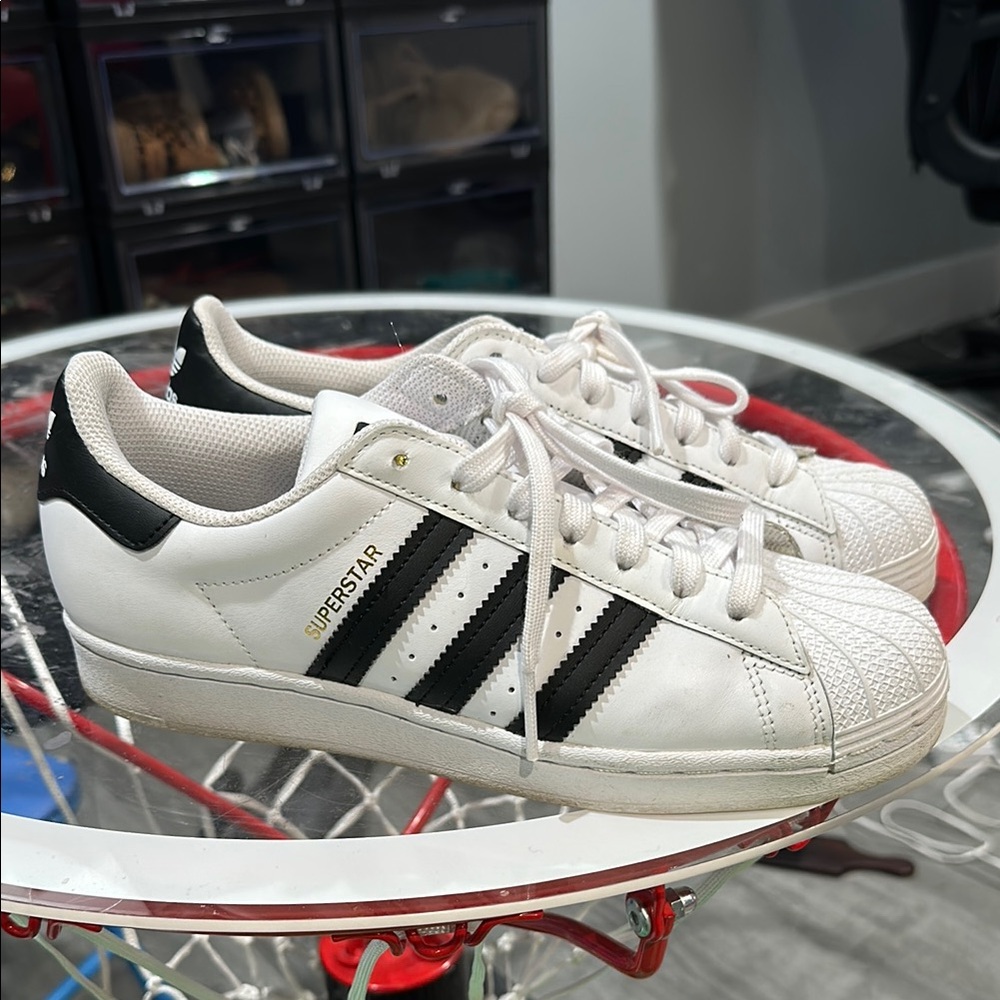 Adidas Superstar White and Black Sneakers